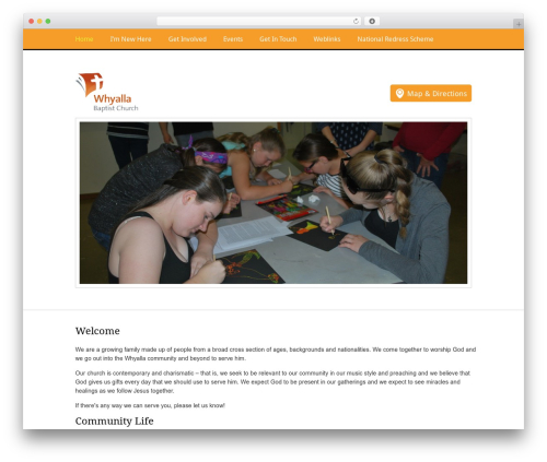 Theme WordPress Versatile Church WordPress Theme - whyallabaptist.net/new