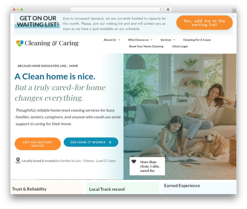 Slider text scroll WordPress plugin - cleaningandcaring.com