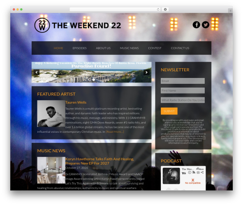 Weekend 22 WordPress theme - weekend22.com