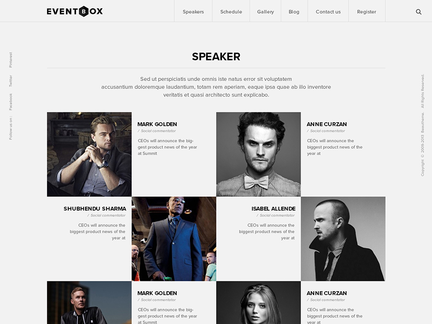 WordPress theme Eventbox by BeauTheme