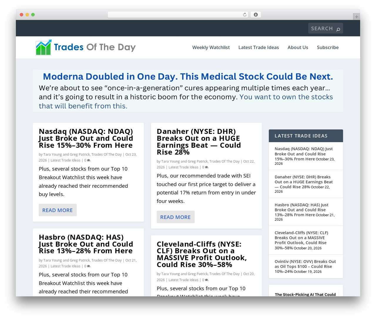 Extra theme WordPress - tradesoftheday.com Extra theme WordPress - tradesoftheday.com