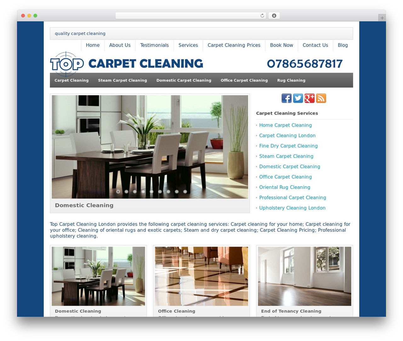 Table theme WordPress - topcarpetcleaninglondon.co.uk