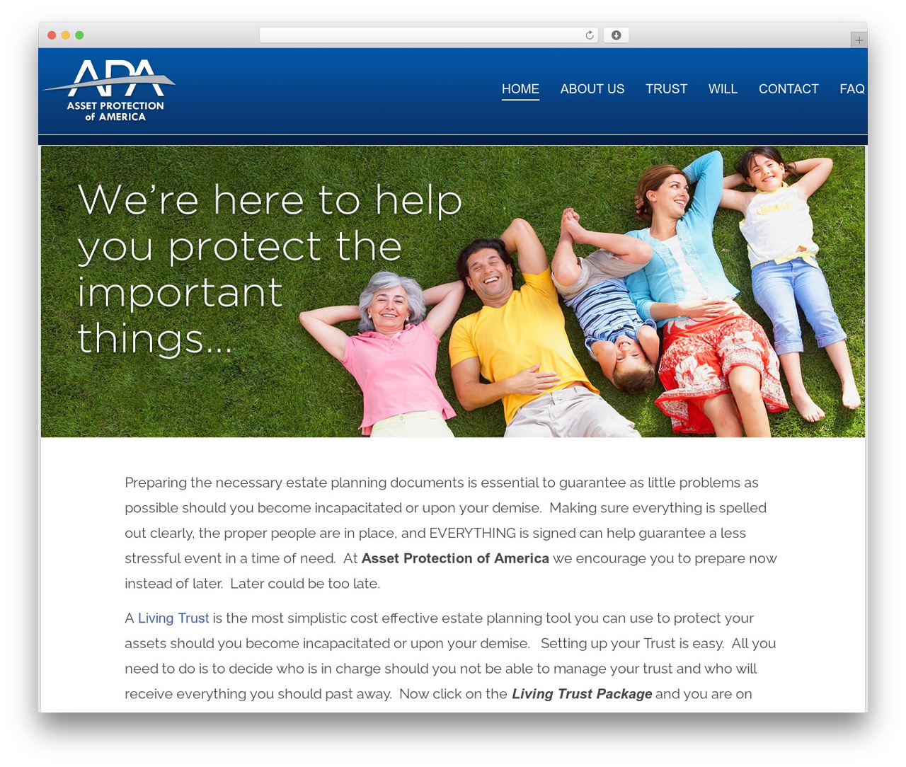 V theme WordPress - assetprotectionofamerica.com