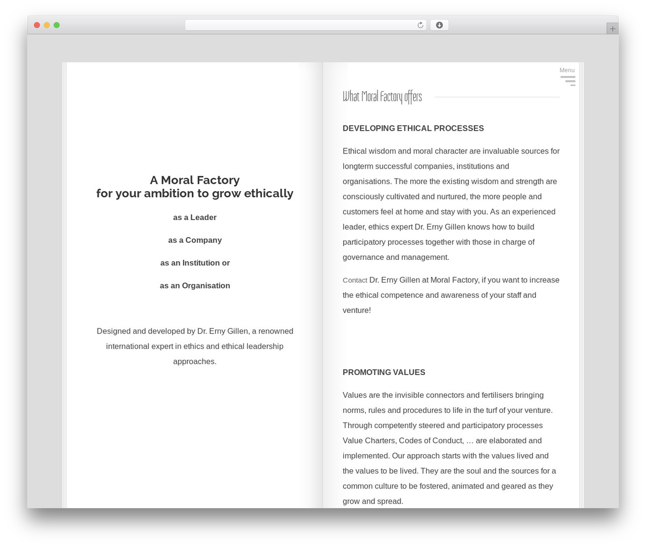 WordPress theme MagicBook - moralfactory.com