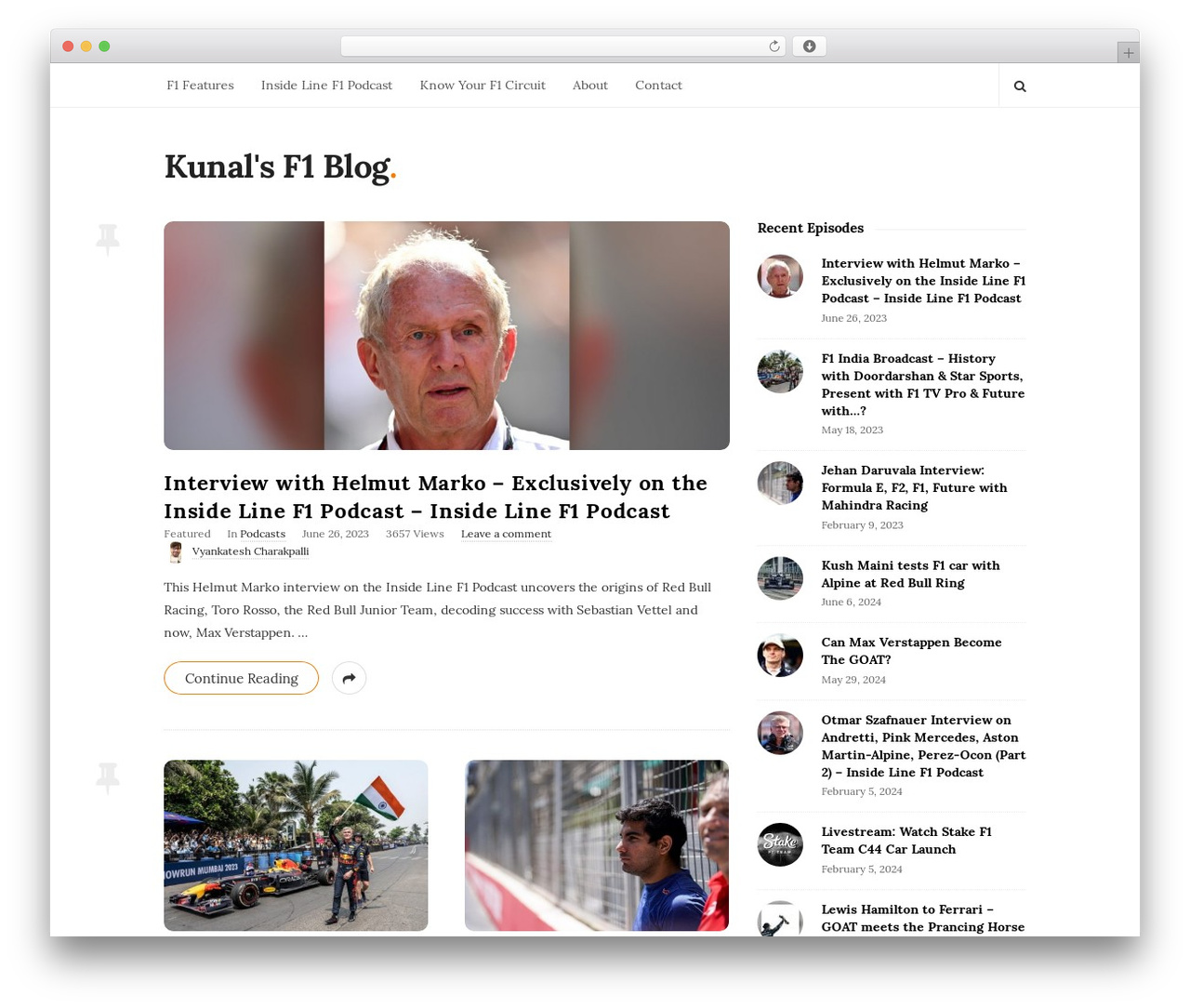 Writing theme WordPress - kunalsf1blog.com