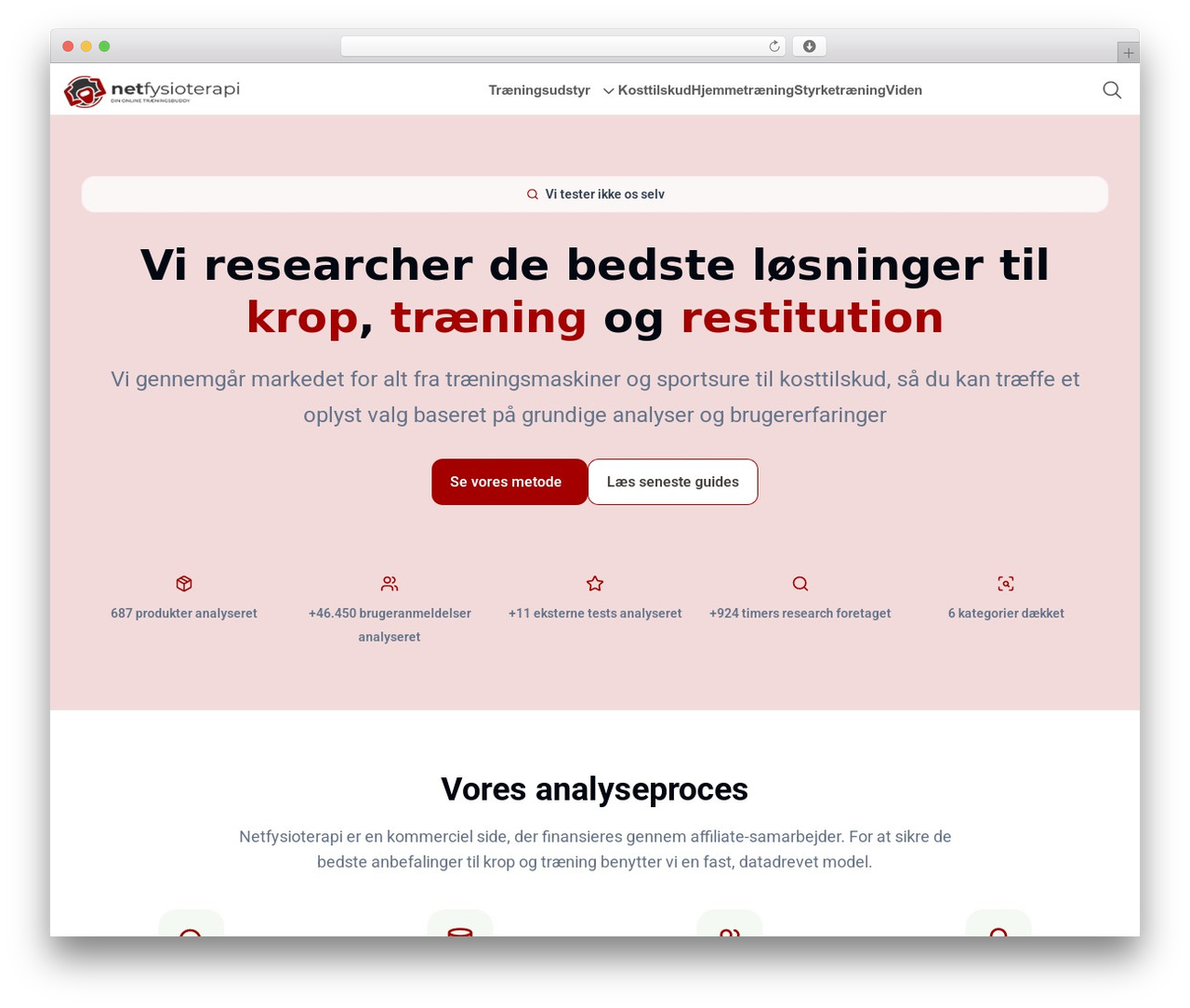 Best WordPress theme CompaReview - netfysioterapi.dk