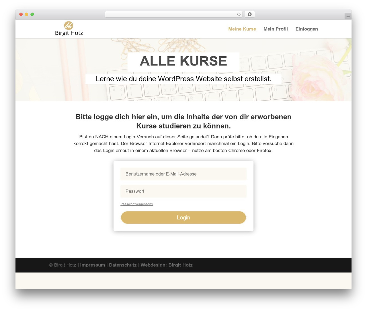 Divi Child WP theme - onlinekurse.birgithotz.com