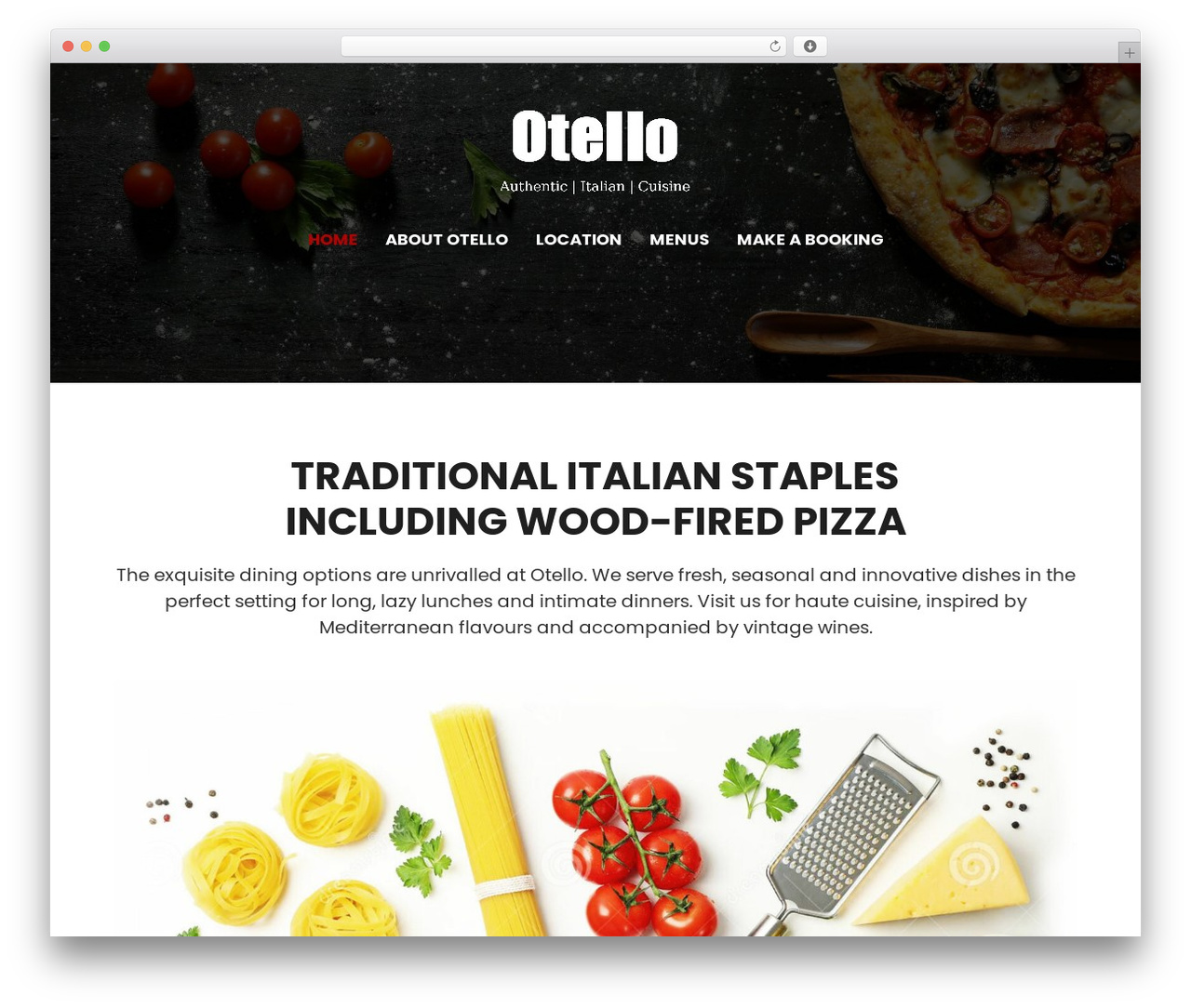WP theme WP Bootstrap Starter - otellorestaurant.co.uk