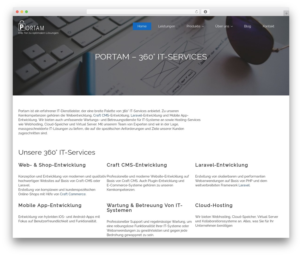 Web Development theme WordPress free - portam.ch