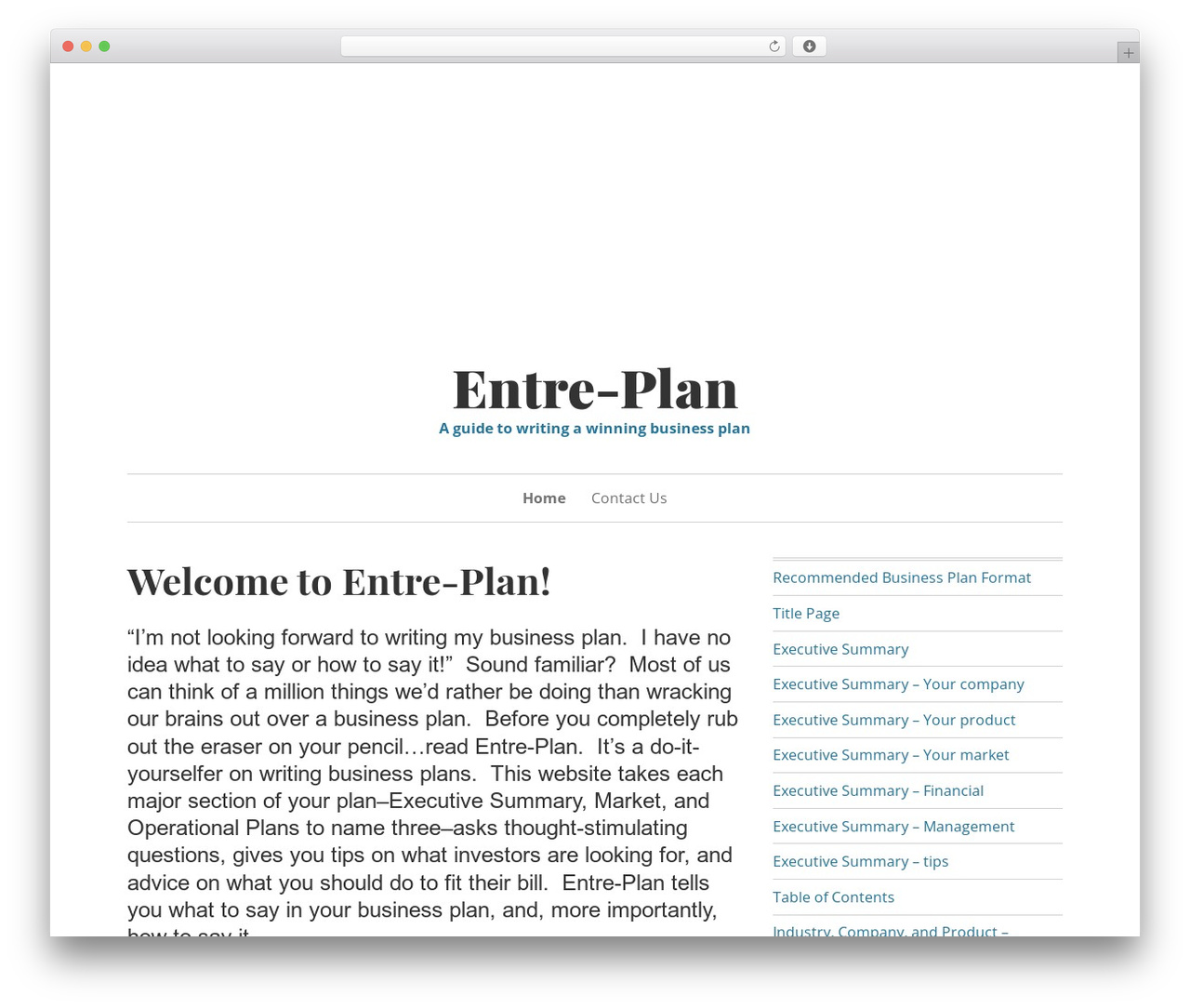 WordPress theme Daniela - entre-plan.com