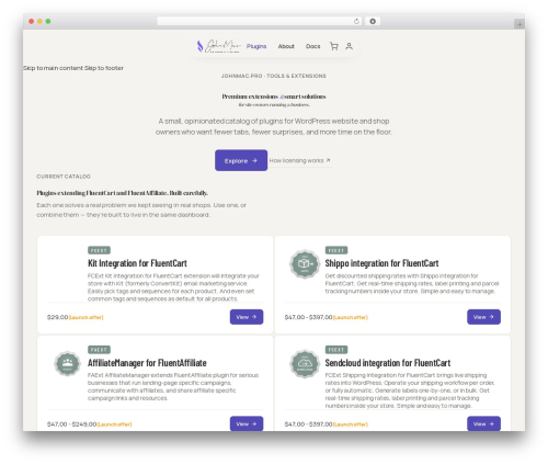Fluent cart page history WordPress plugin - store.johnmac.pro