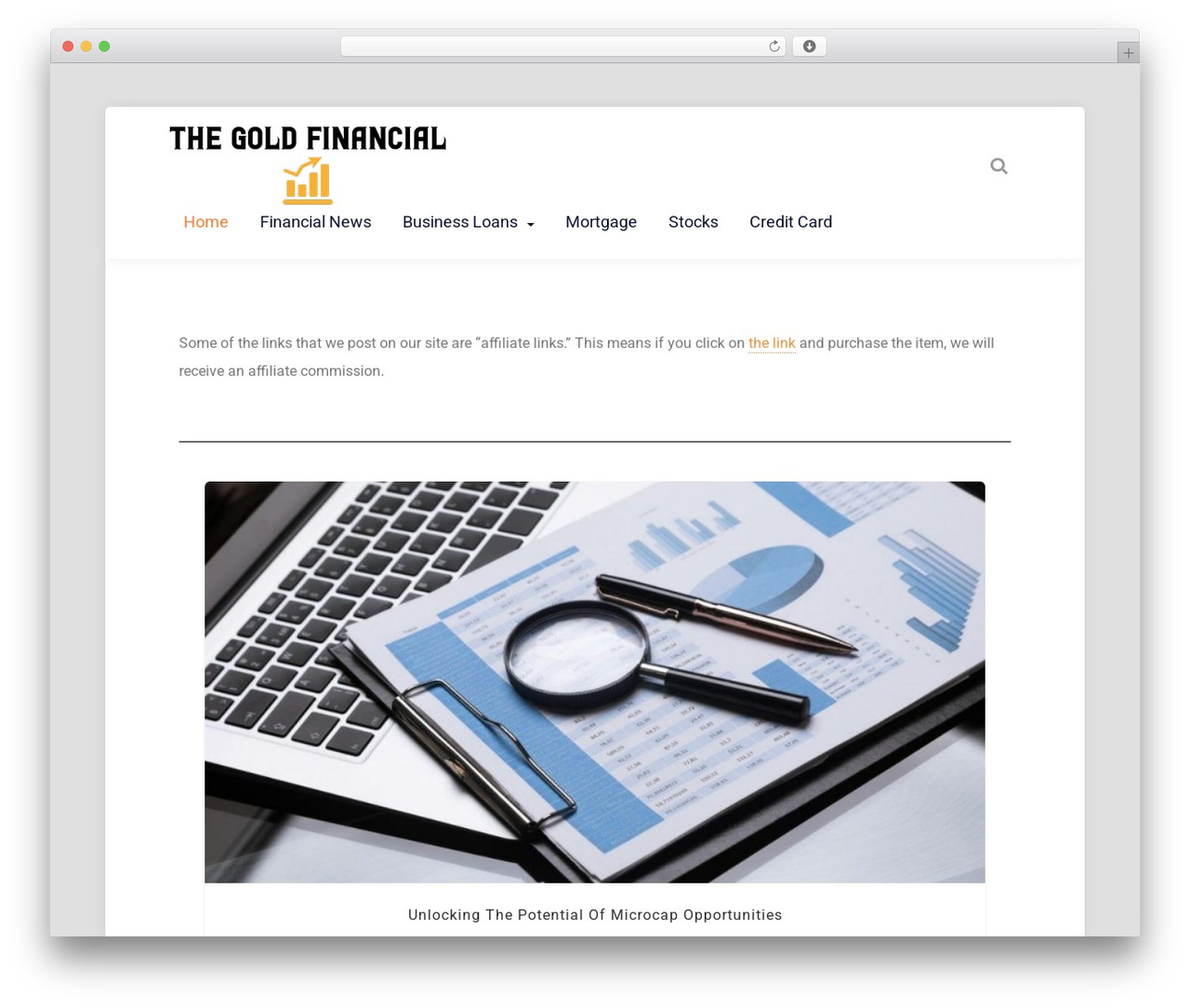 WordPress website theme Fasto - thegoldfinancial.com