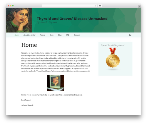 2013 Green Sequence WordPress theme - gravesdiseaseunmasked.com