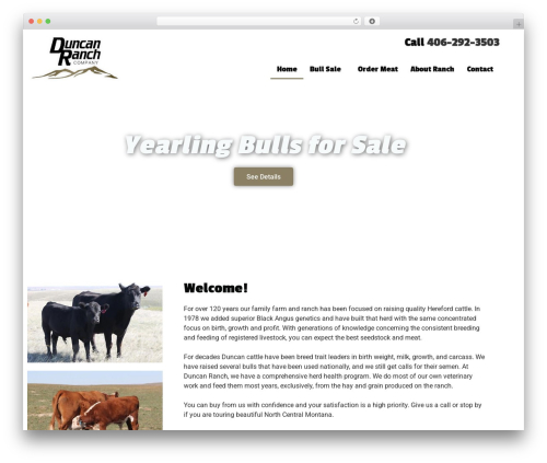 Slightly top WordPress theme - duncanranch.com