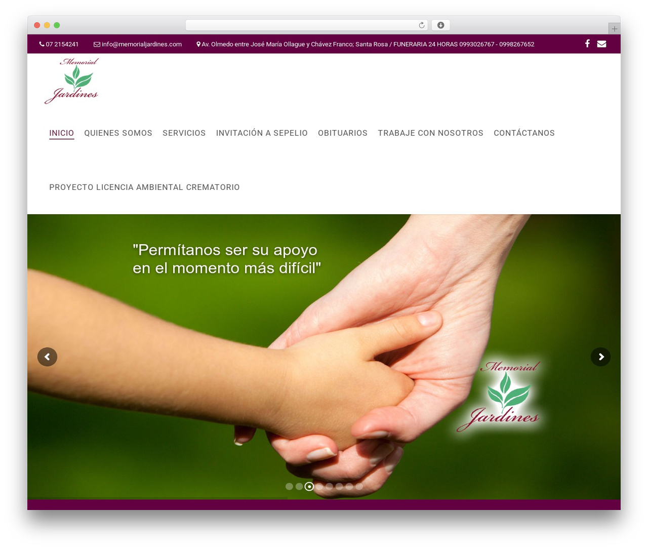 Theme WordPress Obsequy - memorialjardines.com