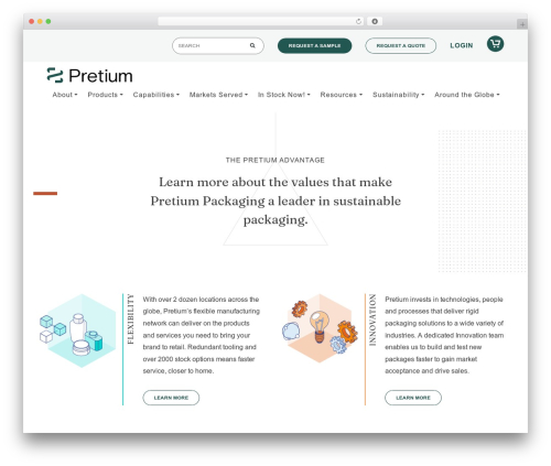 Theme WordPress Alpha Packaging - www.pretiumpkg.com