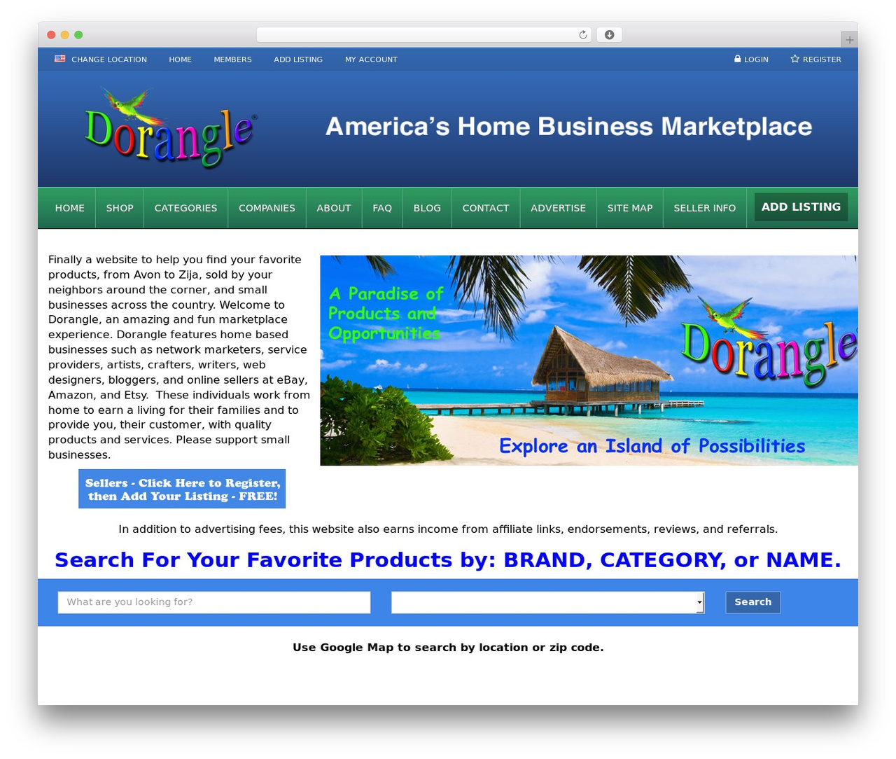 Theme WordPress Responsive Directory Theme - doranglemarketplace.com