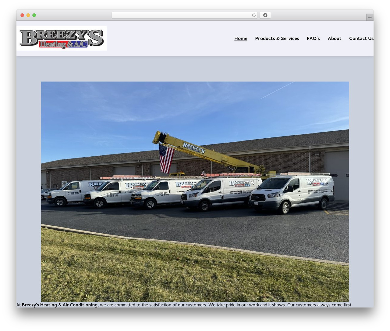 WP theme Modernize - breezysheating.com
