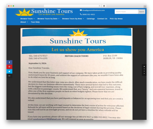 Divi WordPress theme - gosunshinetours.com