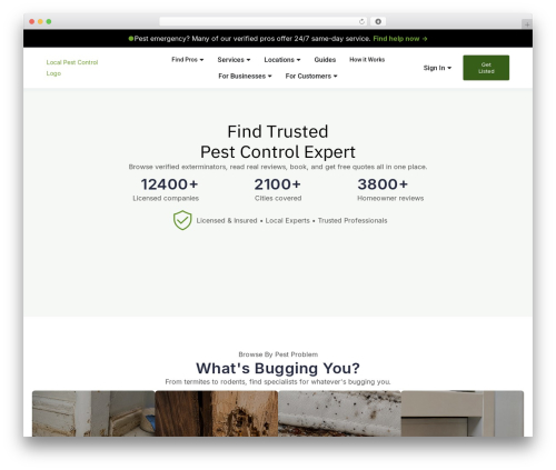 dservice WordPress theme design - localpestcontrol.com