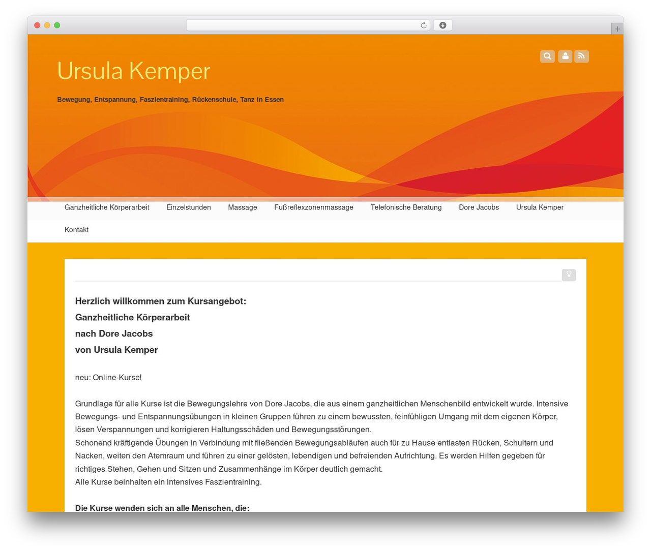 Fixy WordPress theme - bewegung-dorejacobs.de