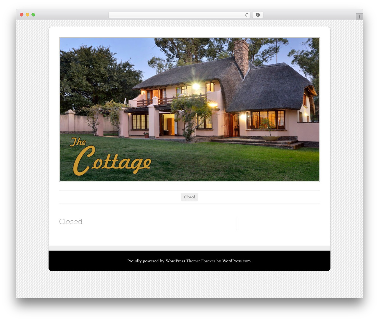 Forever WordPress website theme - thecottage.co.za