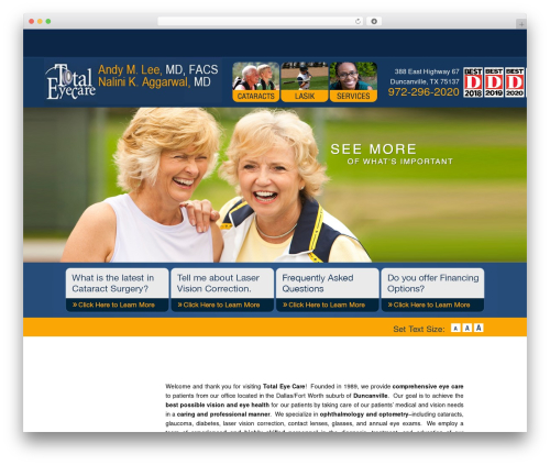 HTML5 Custom Wordpress Theme theme WordPress - totaleyecaretexas.com