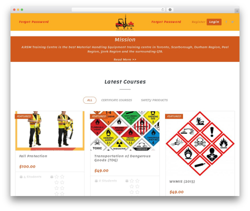 Theme WordPress eLearningWP - arsmtrainingcentre.com