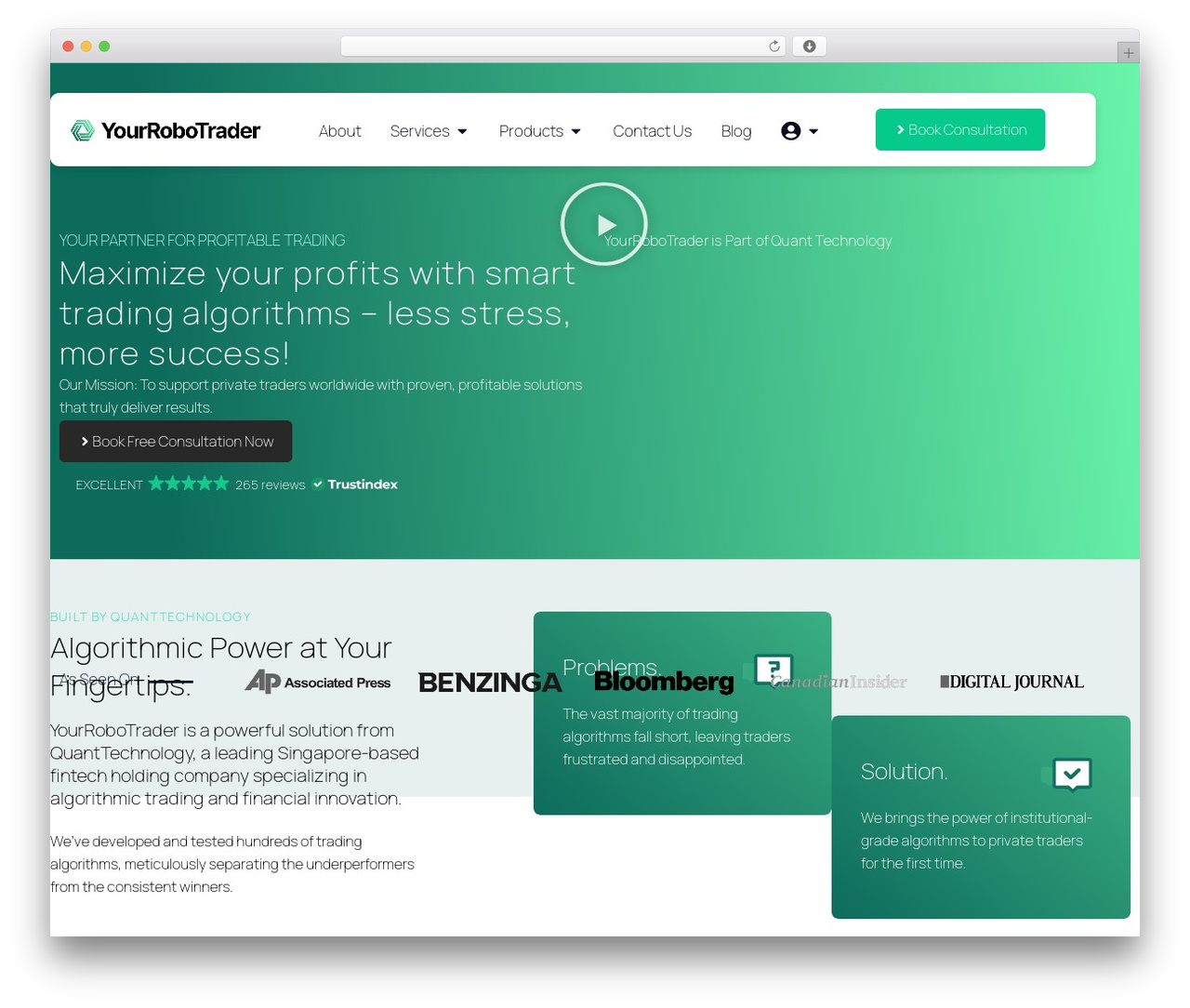 Hello Elementor theme WordPress - yourrobotrader.com