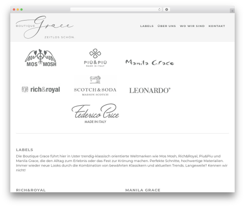 Create top WordPress theme - boutique-grace.ch