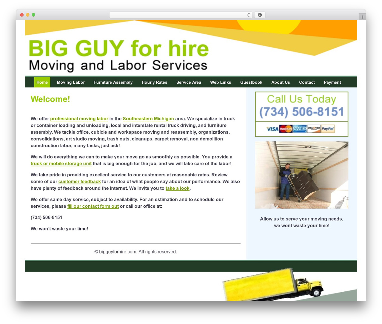 BIG GUY for hire theme WordPress - bigguyforhire.com