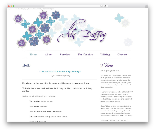 aliduffey WordPress website theme - aliduffey.com