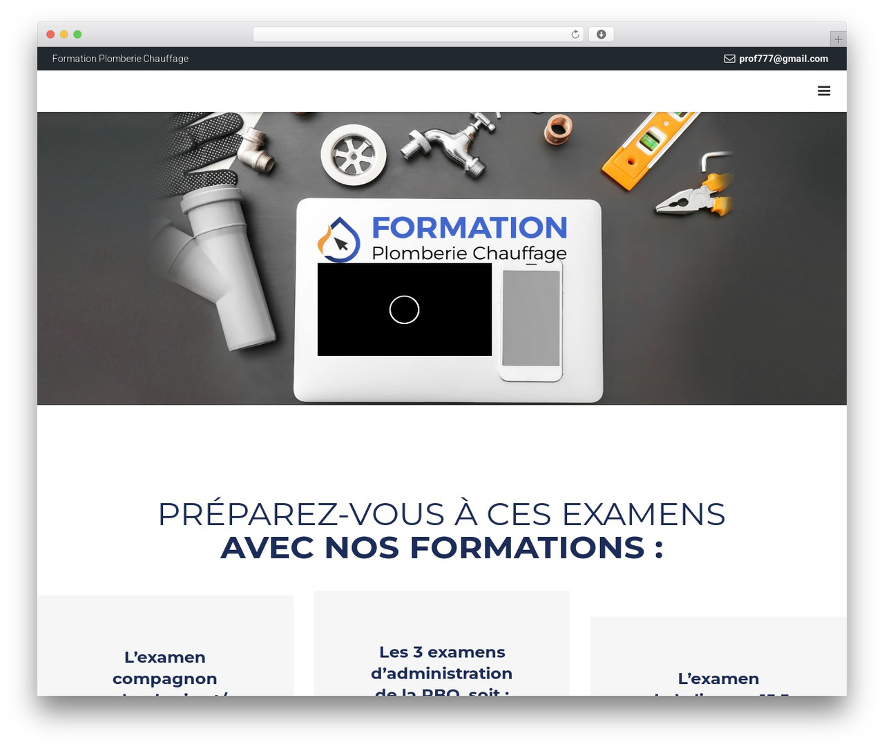 Construct premium WordPress theme - formation-plomberie-chauffage.com