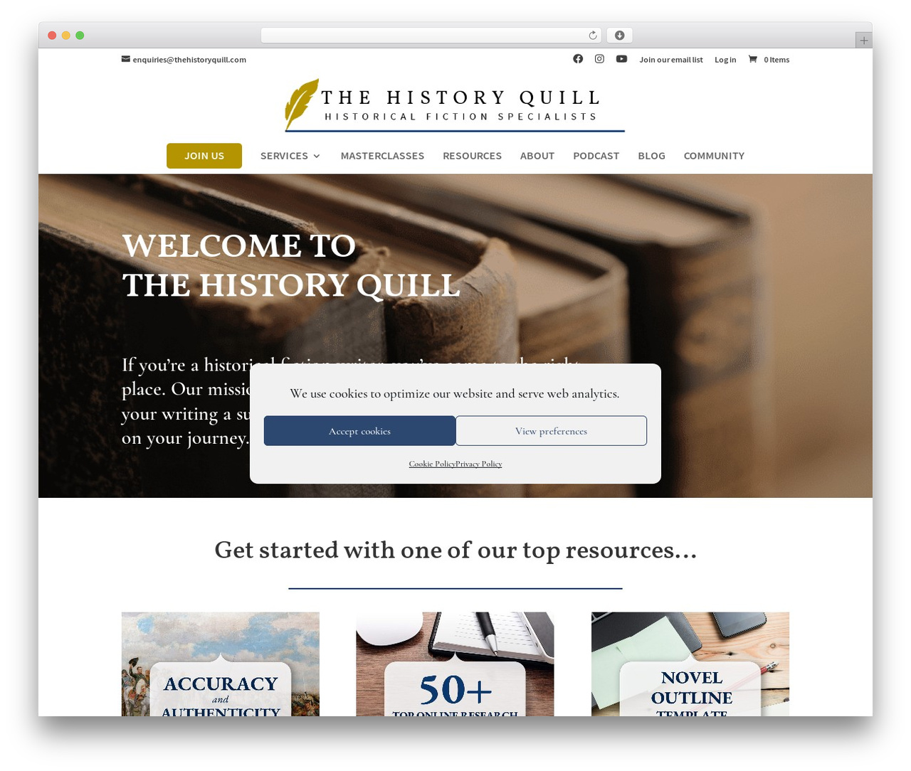 Divi WordPress theme - thehistoryquill.com