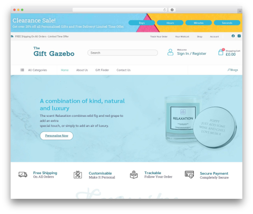 Rac WordPress plugin - thegiftgazebo.co.uk
