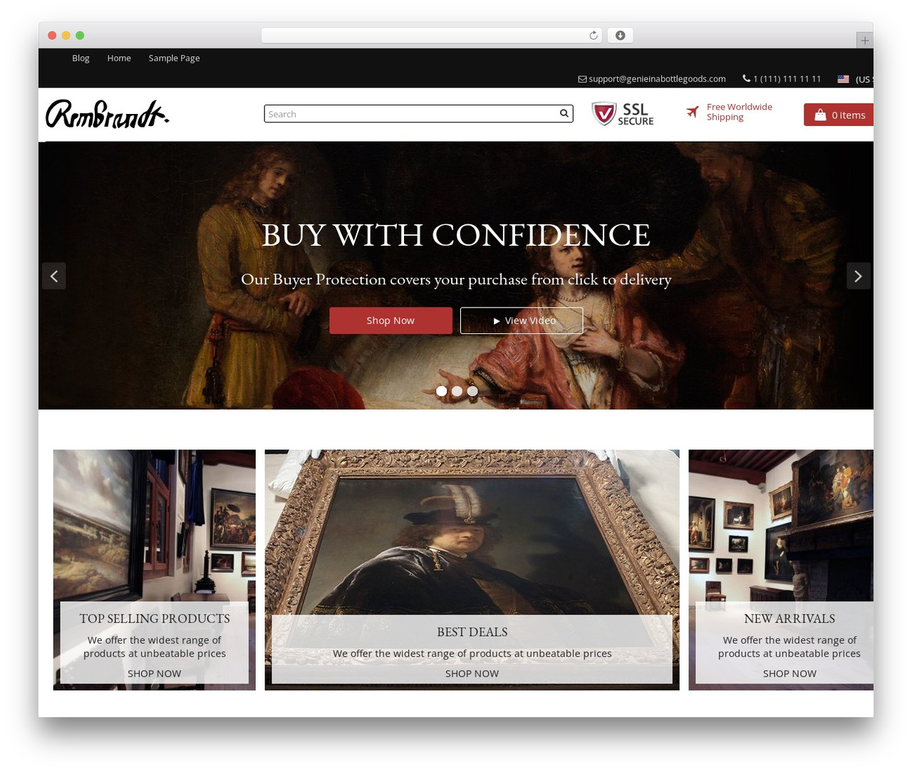 Rembrandt WordPress theme - genieinabottlegoods.com