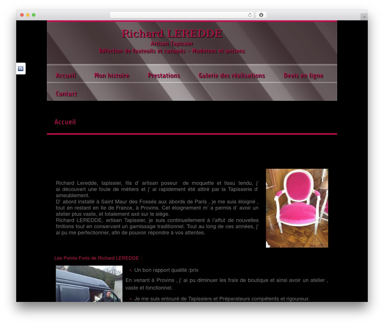 WordPress theme BlackMesa - tapissier-leredde.com