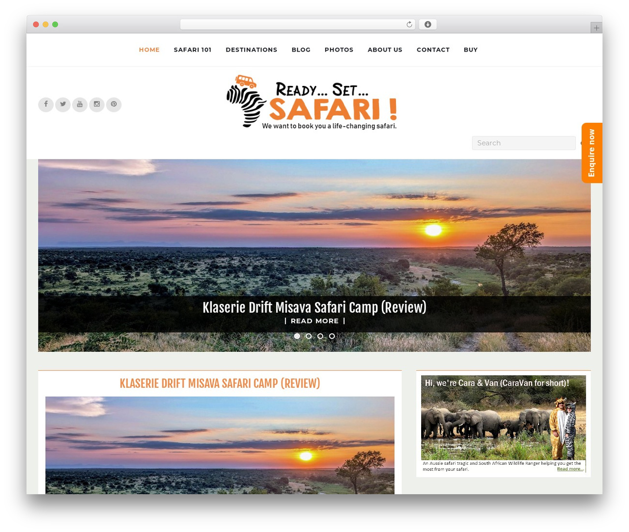 AHA Responsive Theme WordPress theme - readysetsafari.com