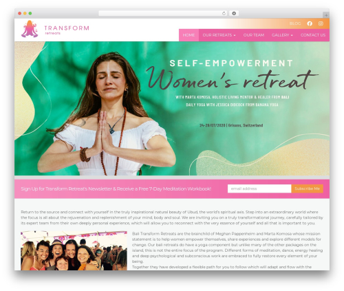 Transform WordPress page theme - transform-retreats.com
