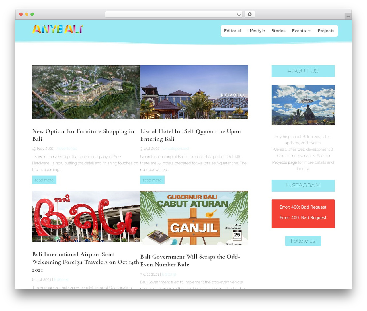 WordPress theme Extra - anybali.com