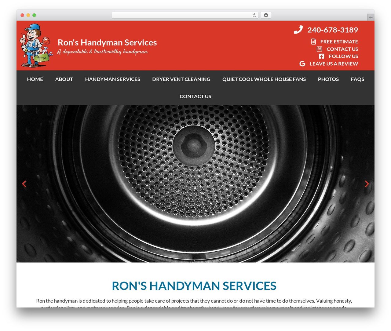 Hello Elementor theme WordPress - ronshandymanservices.com