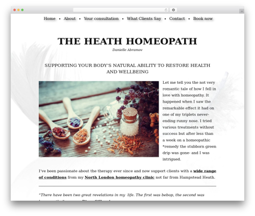 Book Lite WordPress theme - theheathhomeopath.co.uk