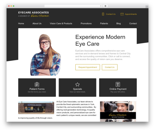 WordPress theme VS Theme #3 - eyecareyork.com