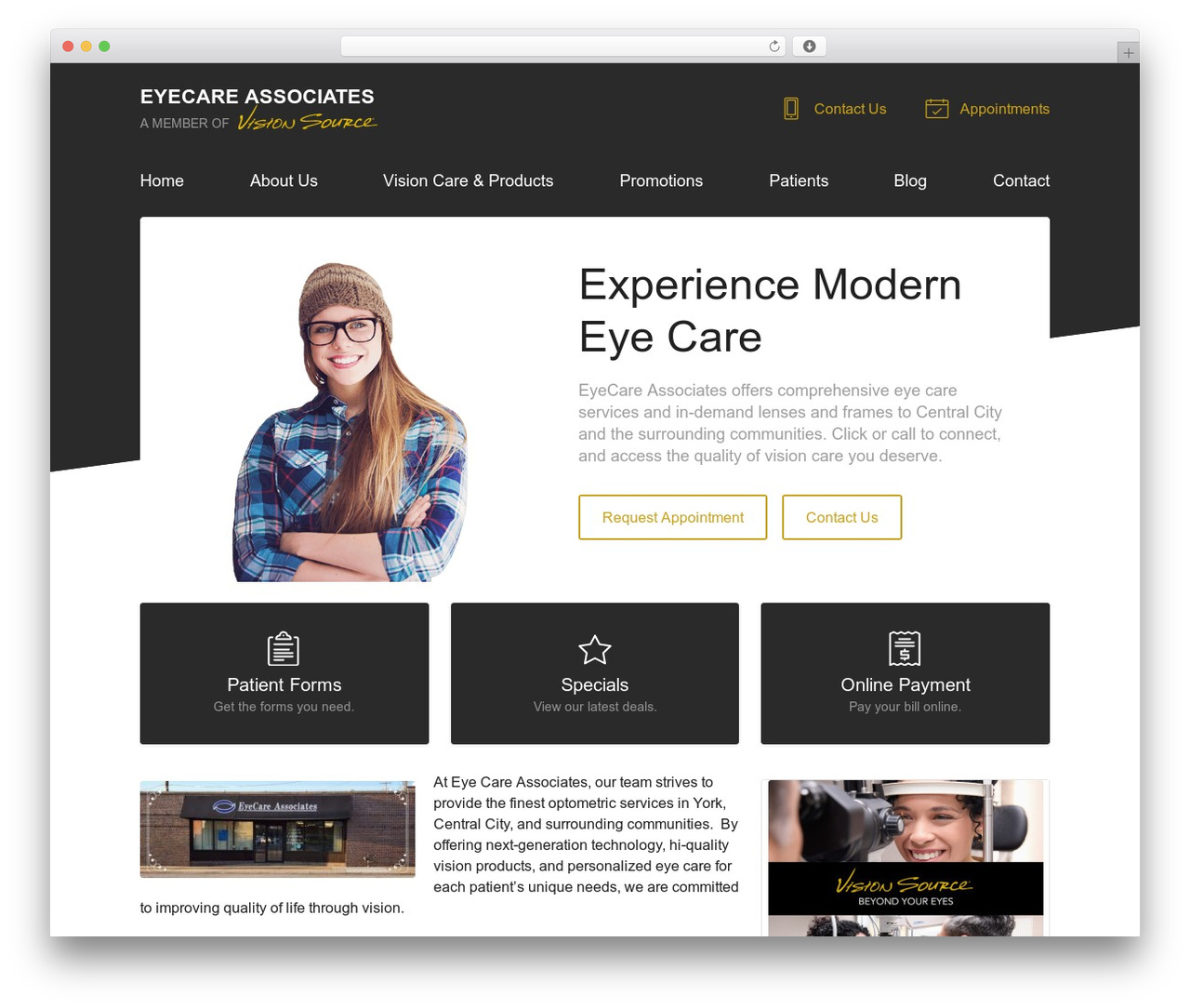 WordPress theme VS Theme #3 - eyecareyork.com