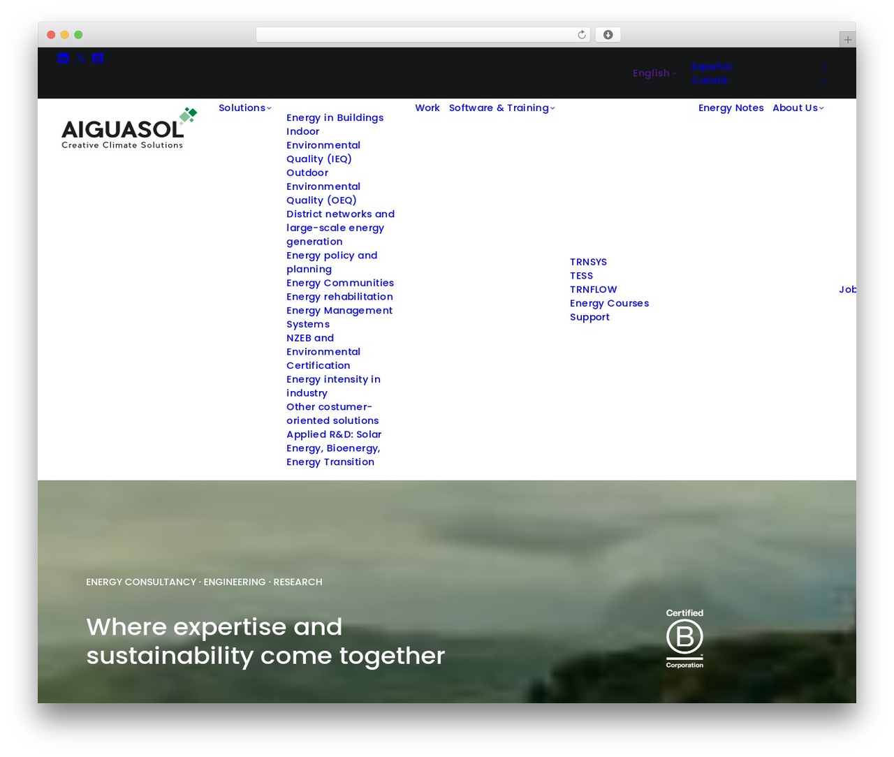 Uncode WordPress theme design - aiguasol.coop