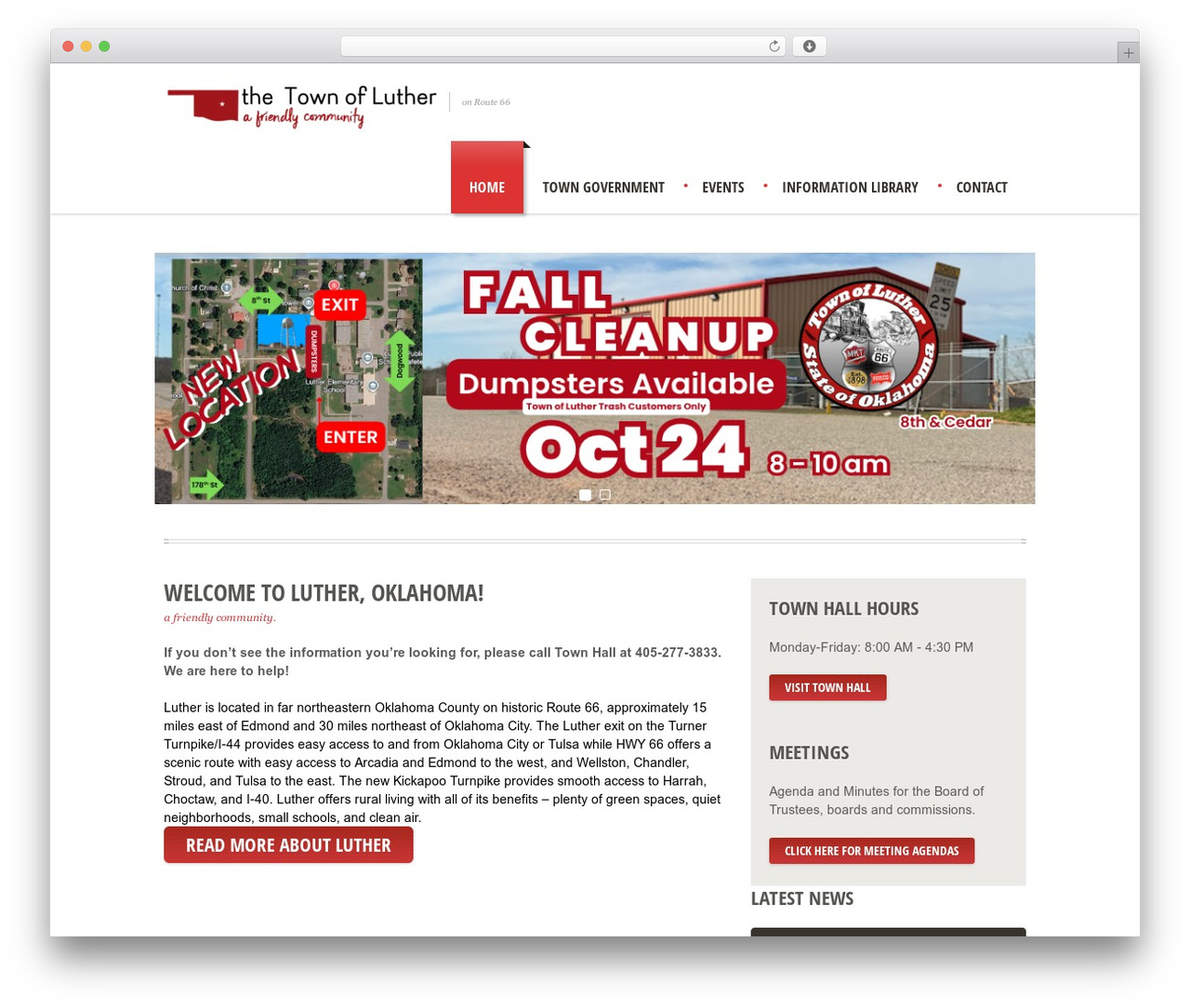 OTH 2020 WordPress theme - townoflutherok.com