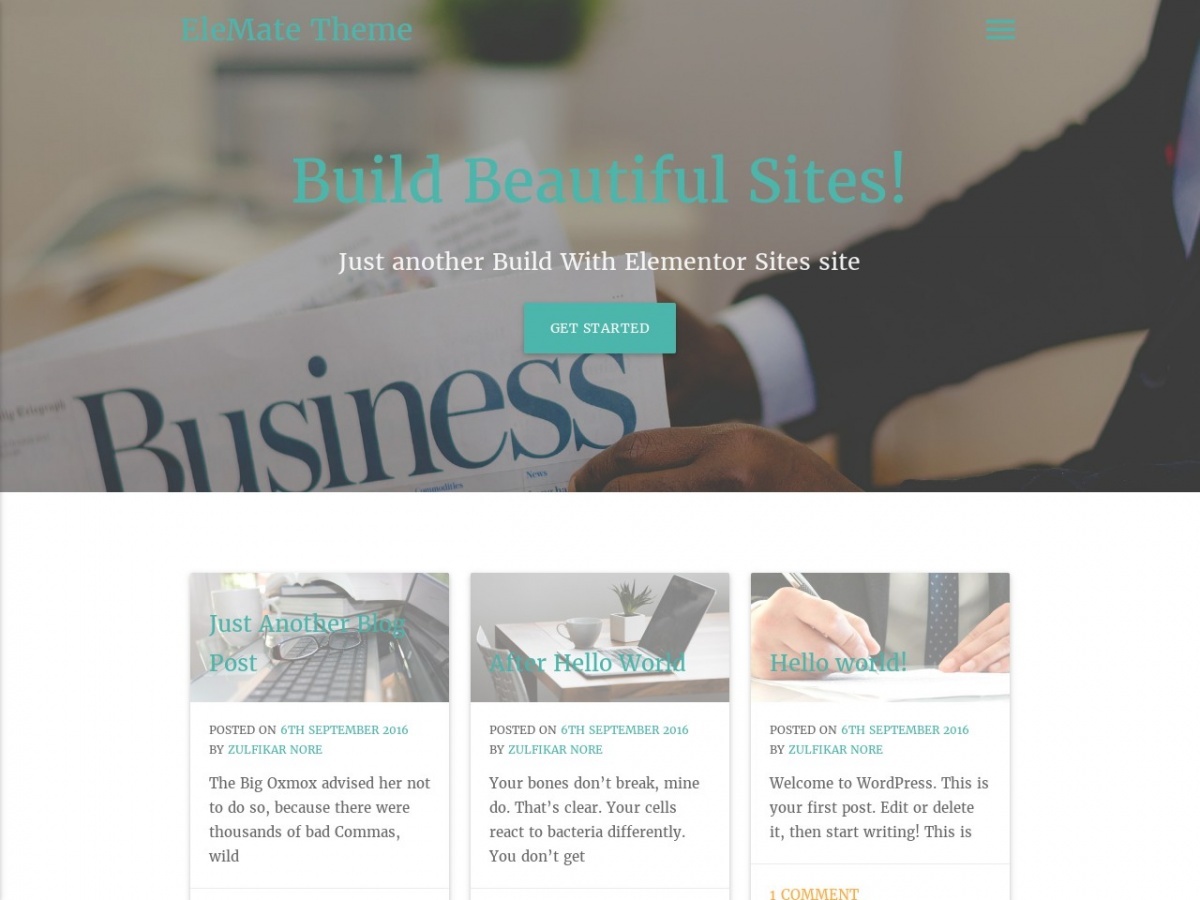 EleMate Child Theme WordPress theme
