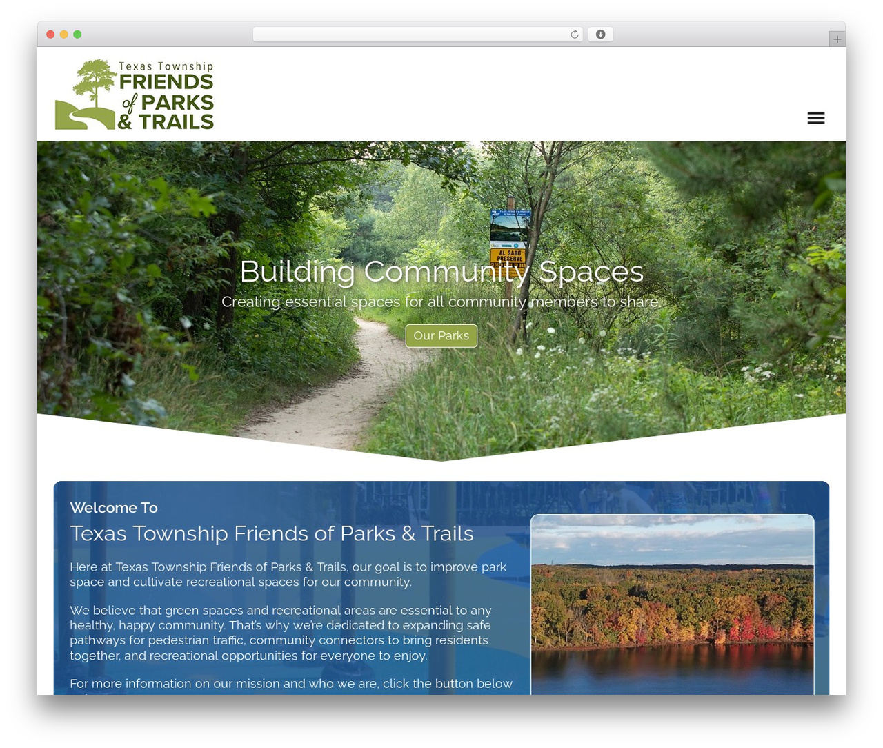 WordPress theme BlueFire - texastownshipparks.com