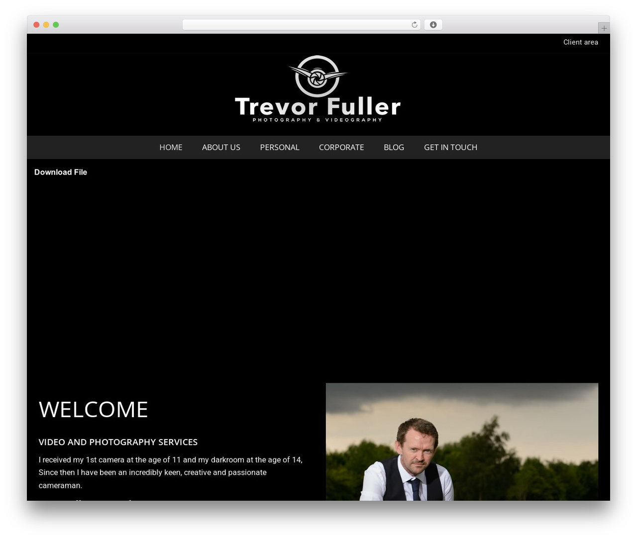 Lambda photography WordPress theme - trevorfullerphotography.com
