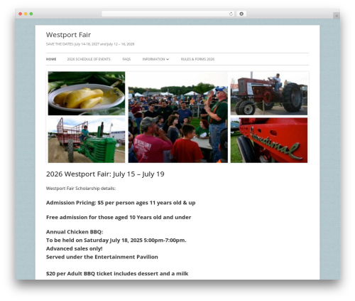 Tiny Framework WP theme - westportfair.com
